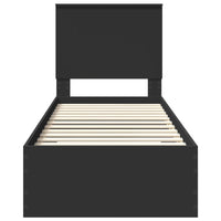 Struttura del letto con testiera-Giroletto con Testiera Nero e Argento 75 x 190 cm 703098