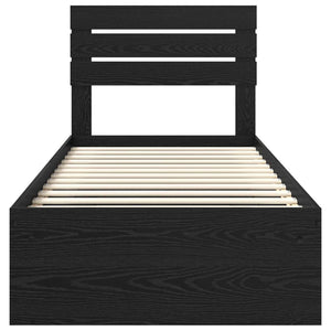 Struttura del letto con testiera-Giroletto con Testiera Nero 75 x 190 cm Pino massello 835456