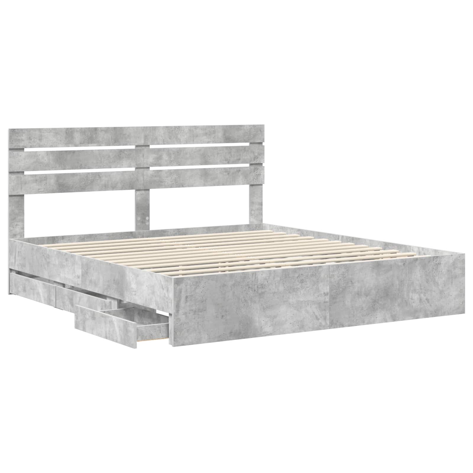 Struttura del letto con cassetto Grigio cemento 200 x 200 cm 3411481