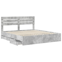 Struttura del letto con cassetto Grigio cemento 200 x 200 cm 3411481