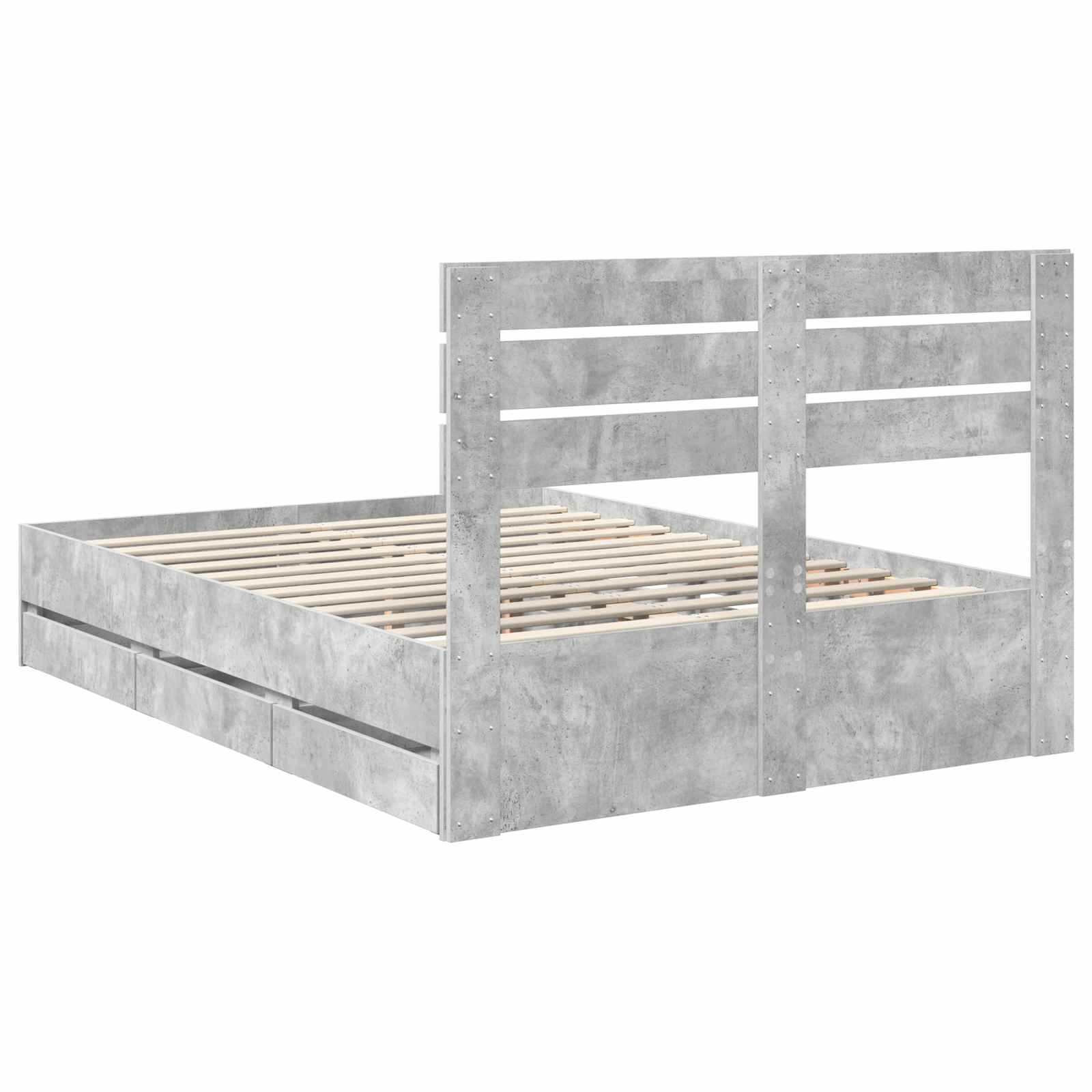 Struttura del letto con cassetto Grigio cemento 140 x 190 cm 3411501
