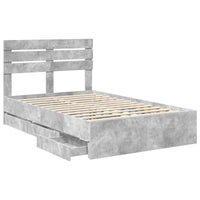 Struttura del letto con cassetto Grigio cemento 135 x 190 cm 3411511