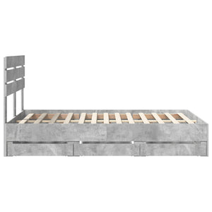 Struttura del letto con cassetto Grigio cemento 135 x 190 cm 3411511