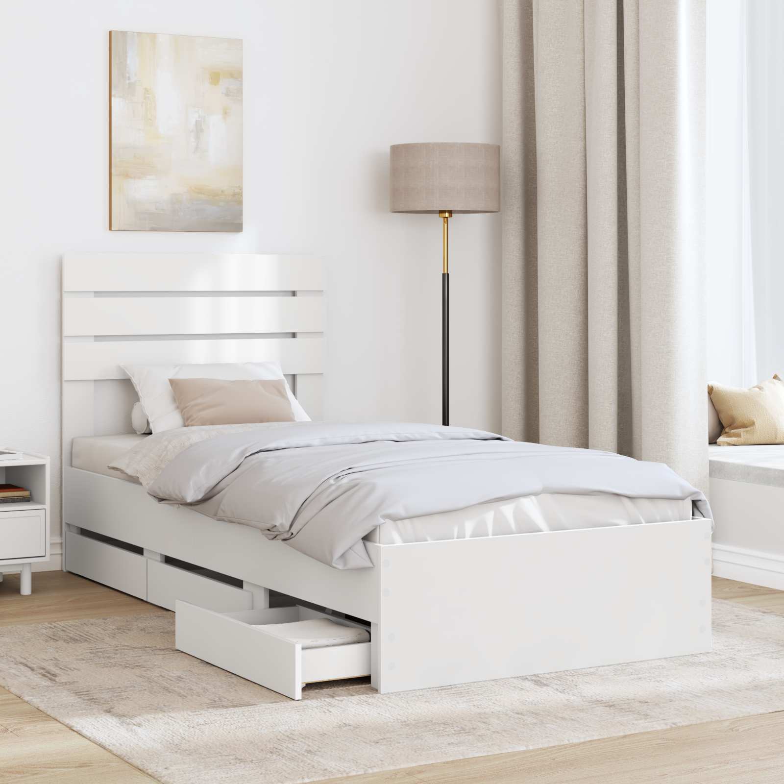 Struttura del letto Bianco 90 x 190 cm Legno Ingegnerizzato 3411529