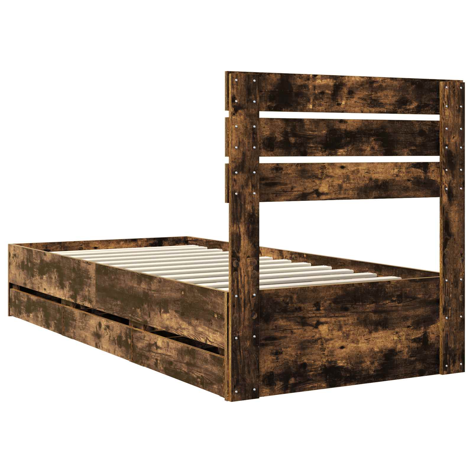 Struttura del letto con cassetto Rovere fumé 90 x 190 cm 3411532