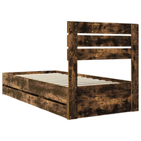 Struttura del letto con cassetto Rovere fumé 90 x 190 cm 3411532