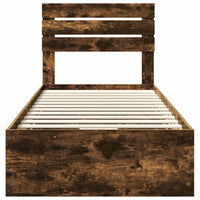 Struttura del letto con cassetto Rovere fumé 90 x 190 cm 3411532
