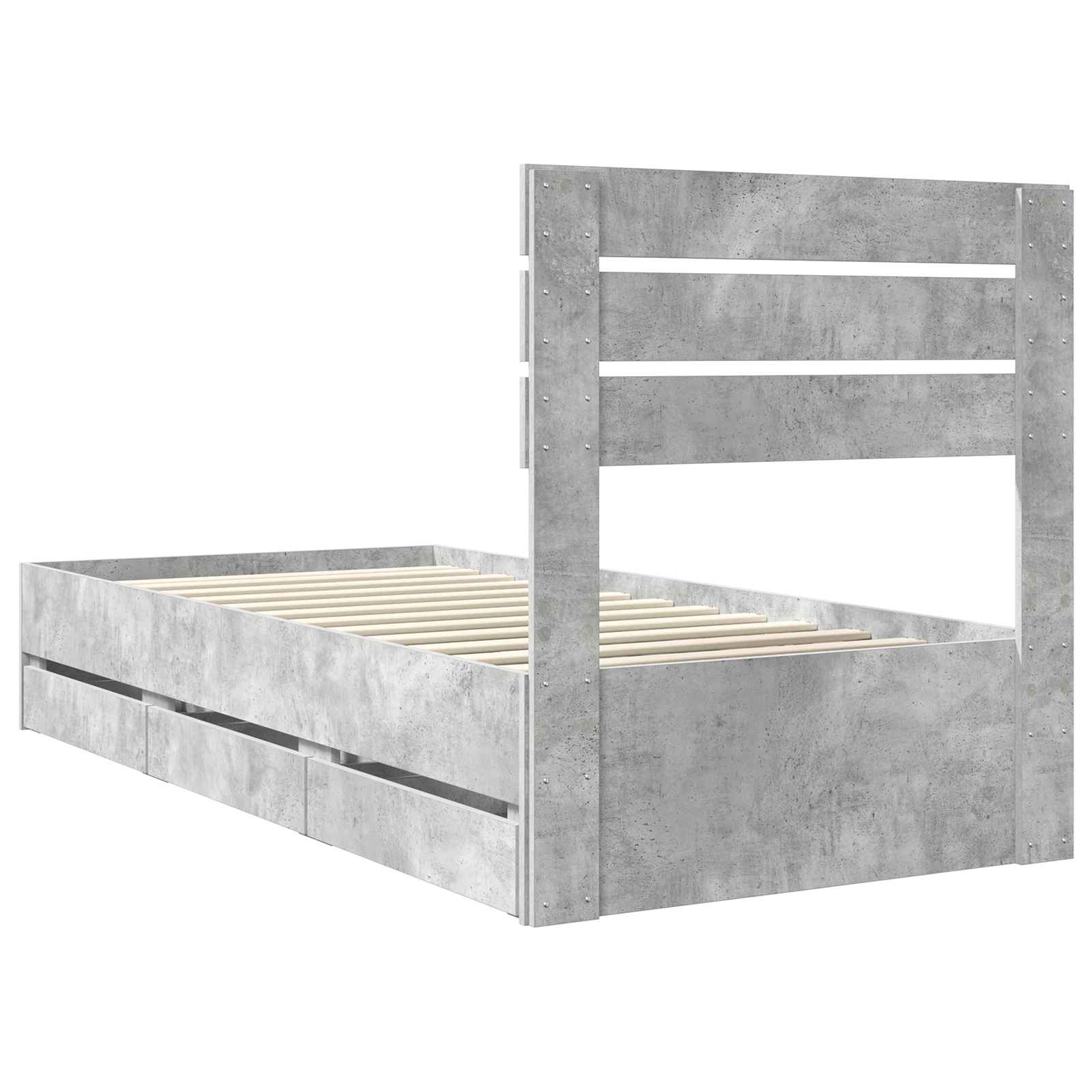Struttura del letto con cassetto Grigio cemento 90 x 200 cm 3411536