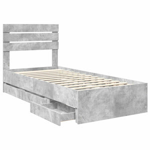 Struttura del letto con cassetto Grigio cemento 75 x 190 cm 3411541