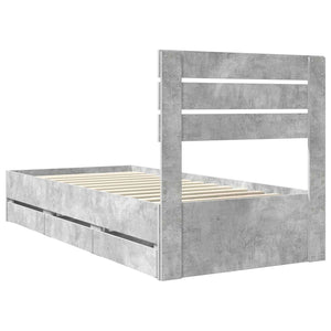 Struttura del letto con cassetto Grigio cemento 75 x 190 cm 3411541