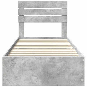 Struttura del letto con cassetto Grigio cemento 75 x 190 cm 3411541