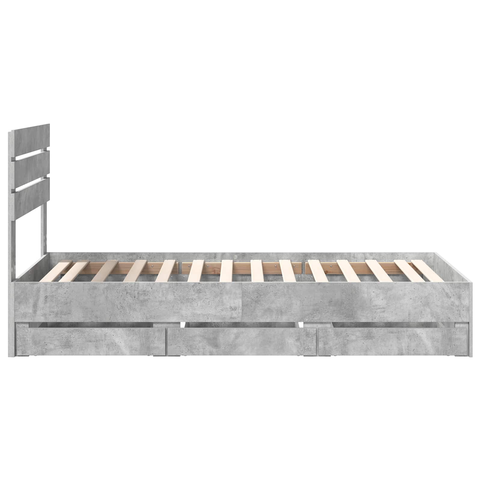 Struttura del letto con cassetto Grigio cemento 75 x 190 cm 3411541