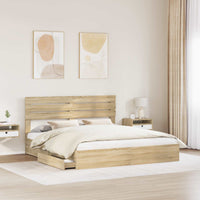 Letto con Contenitore con testiera-Struttura Letto con contenitore Rovere Sonoma 180 x 200 cm 882826
