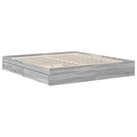 Letto con Contenitore con testiera-Struttura Letto con contenitore Rovere fum¨¦ 180 x 200 cm 796550