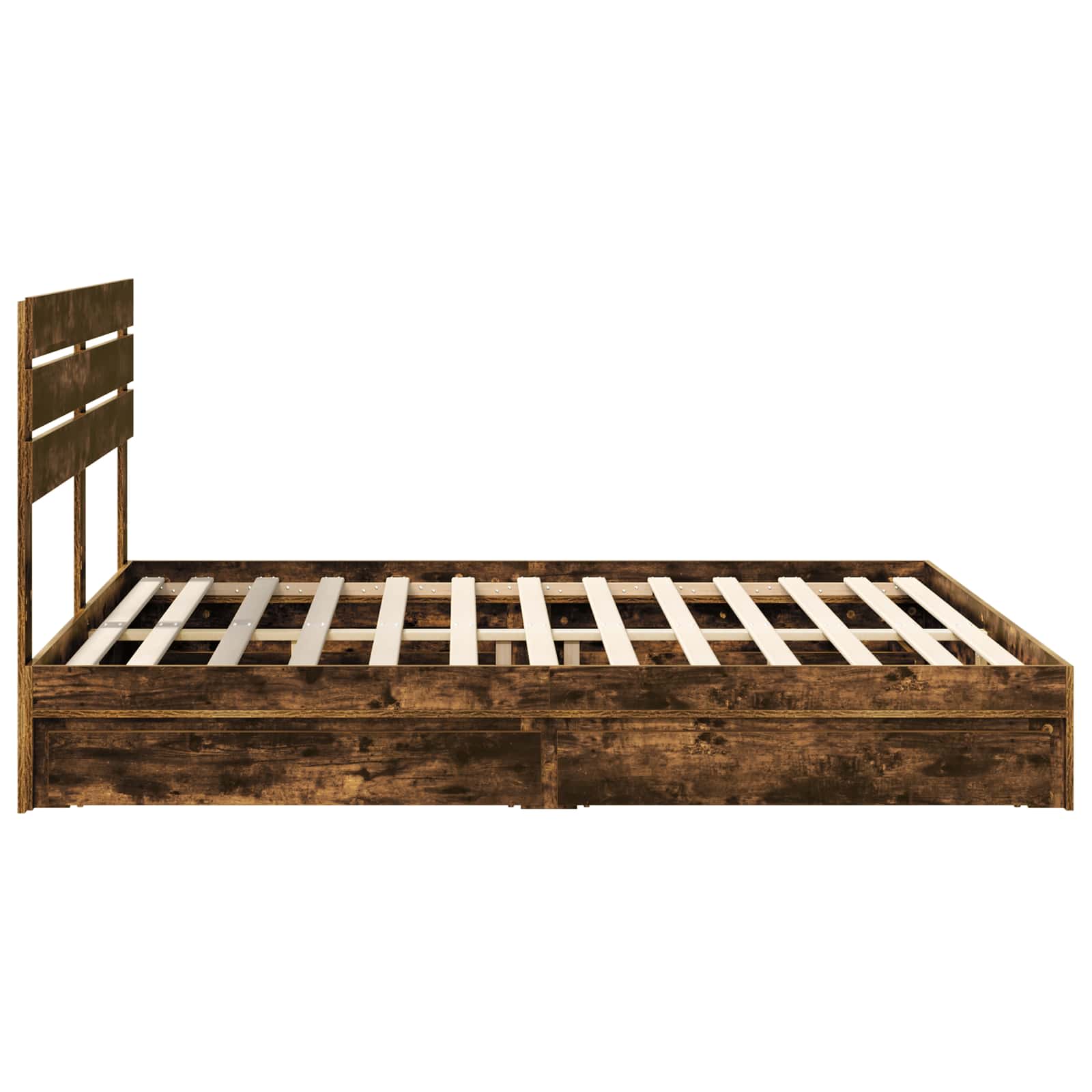 Letto con Contenitore con testiera-Struttura Letto con contenitore Rovere fum¨¦ 180 x 200 cm 796550