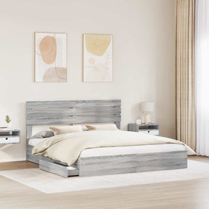 Letto con Contenitore con testiera-Struttura Letto con contenitore Grigio Sonoma 180 x 200 cm 963993