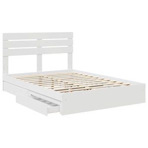Letto con Contenitore Bianco 140 x 200 cm Legno multistrato 3411564