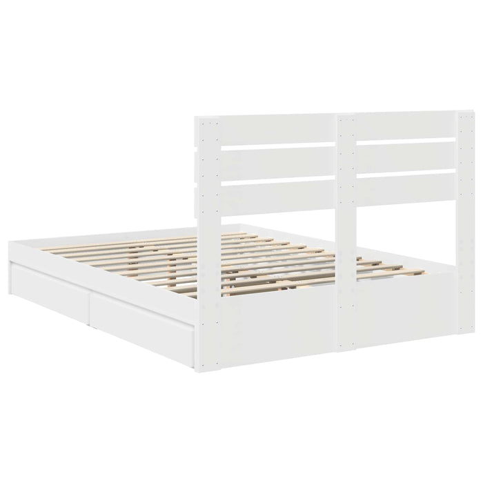 Letto con Contenitore Bianco 140 x 200 cm Legno multistrato 3411564