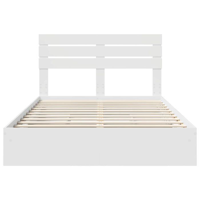 Letto con Contenitore Bianco 140 x 200 cm Legno multistrato 3411564