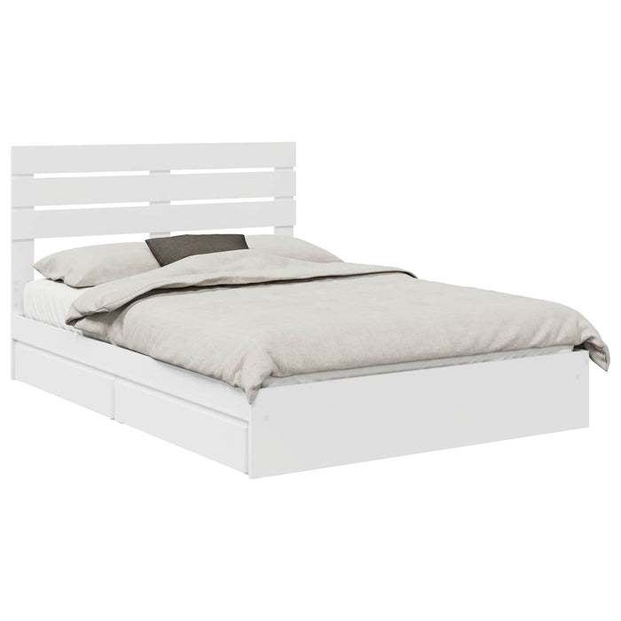 Letto con Contenitore Bianco 140 x 190 cm Legno multistrato 3411569