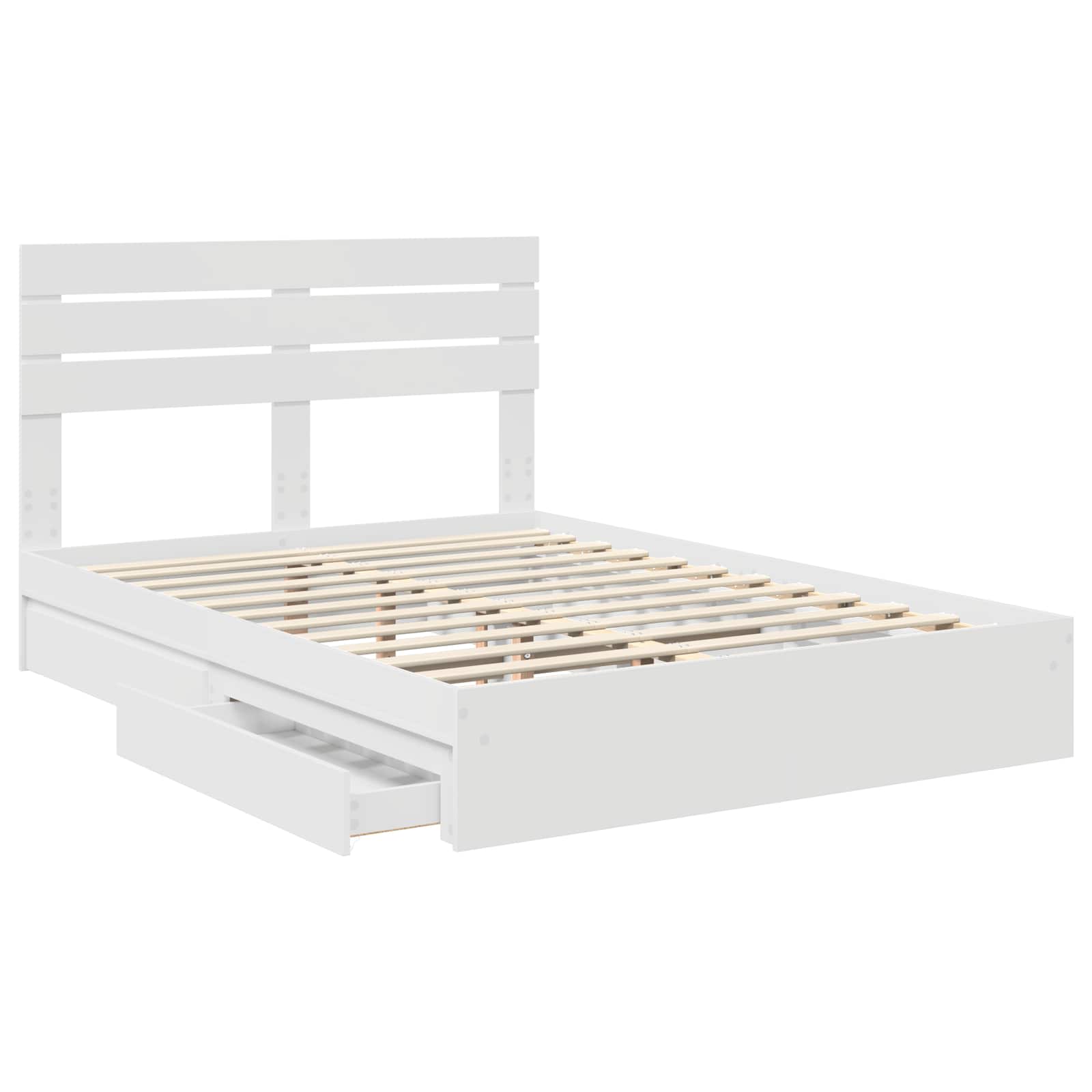 Letto con Contenitore Bianco 140 x 190 cm Legno multistrato 3411569