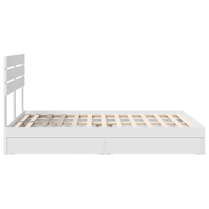 Letto con Contenitore Bianco 140 x 190 cm Legno multistrato 3411569