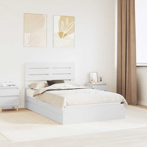 Letto con Contenitore Bianco 120 x 200 cm Legno multistrato 3411579