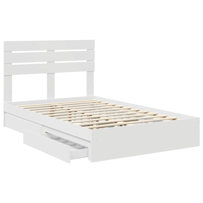 Letto con Contenitore Bianco 120 x 200 cm Legno multistrato 3411579