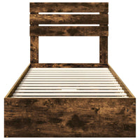 Letto con Contenitore con testiera-Struttura Letto con contenitore Rovere fum¨¦ 100 x 200 cm 491268