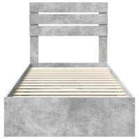 Letto con Contenitore con testiera-Struttura Letto con contenitore Grigio cemento 90 x 200 cm 469482
