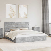 Letto con Contenitore con testiera-Struttura Letto con contenitore Grigio cemento 180 x 200 cm 796047