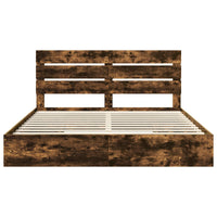 Letto con Contenitore con testiera-Struttura Letto con contenitore Rovere fum¨¦ 180 x 200 cm 337271