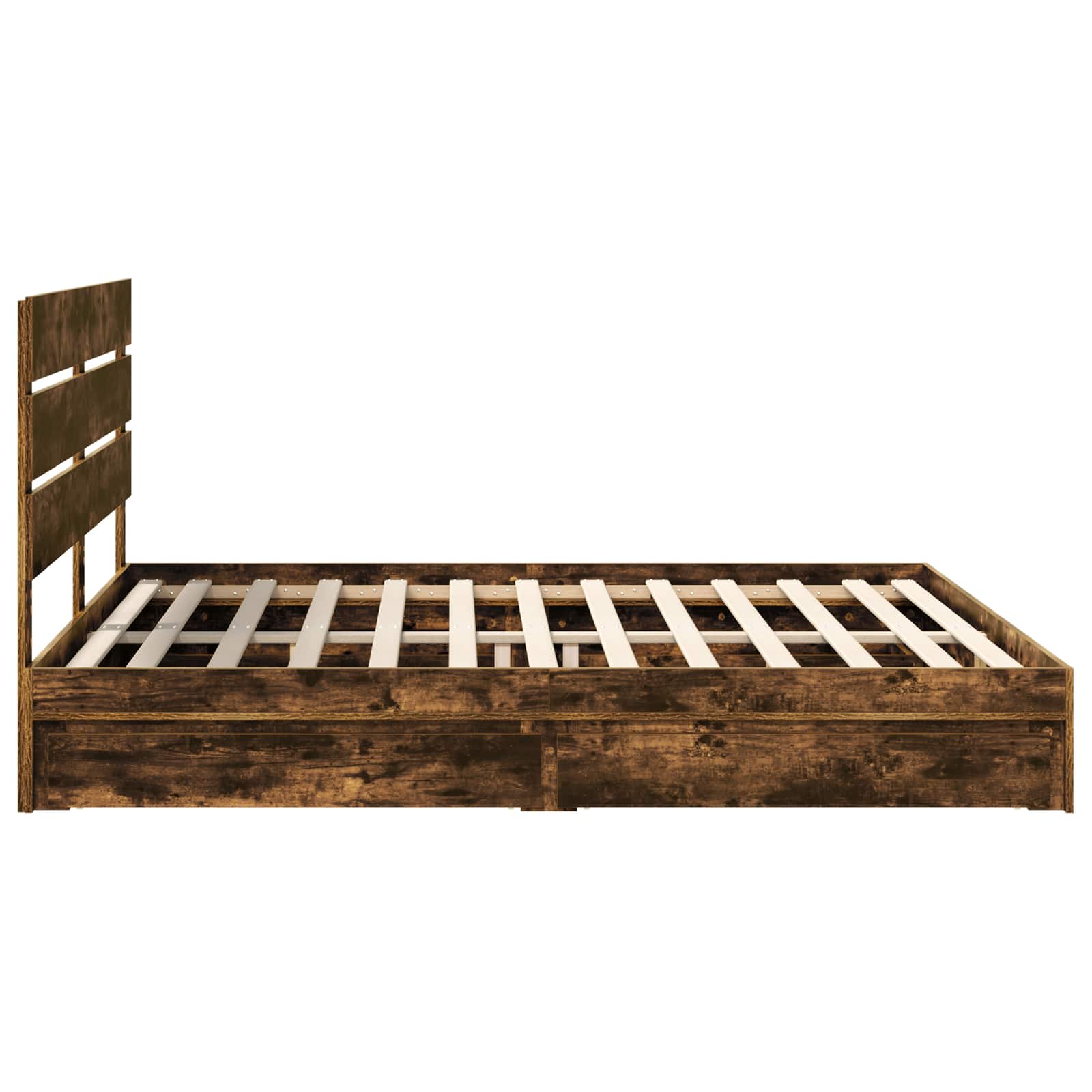 Letto con Contenitore con testiera-Struttura Letto con contenitore Rovere fum¨¦ 180 x 200 cm 337271