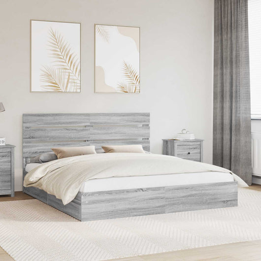 Letto con Contenitore con testiera-Struttura Letto con contenitore Grigio Sonoma 180 x 200 cm 764281