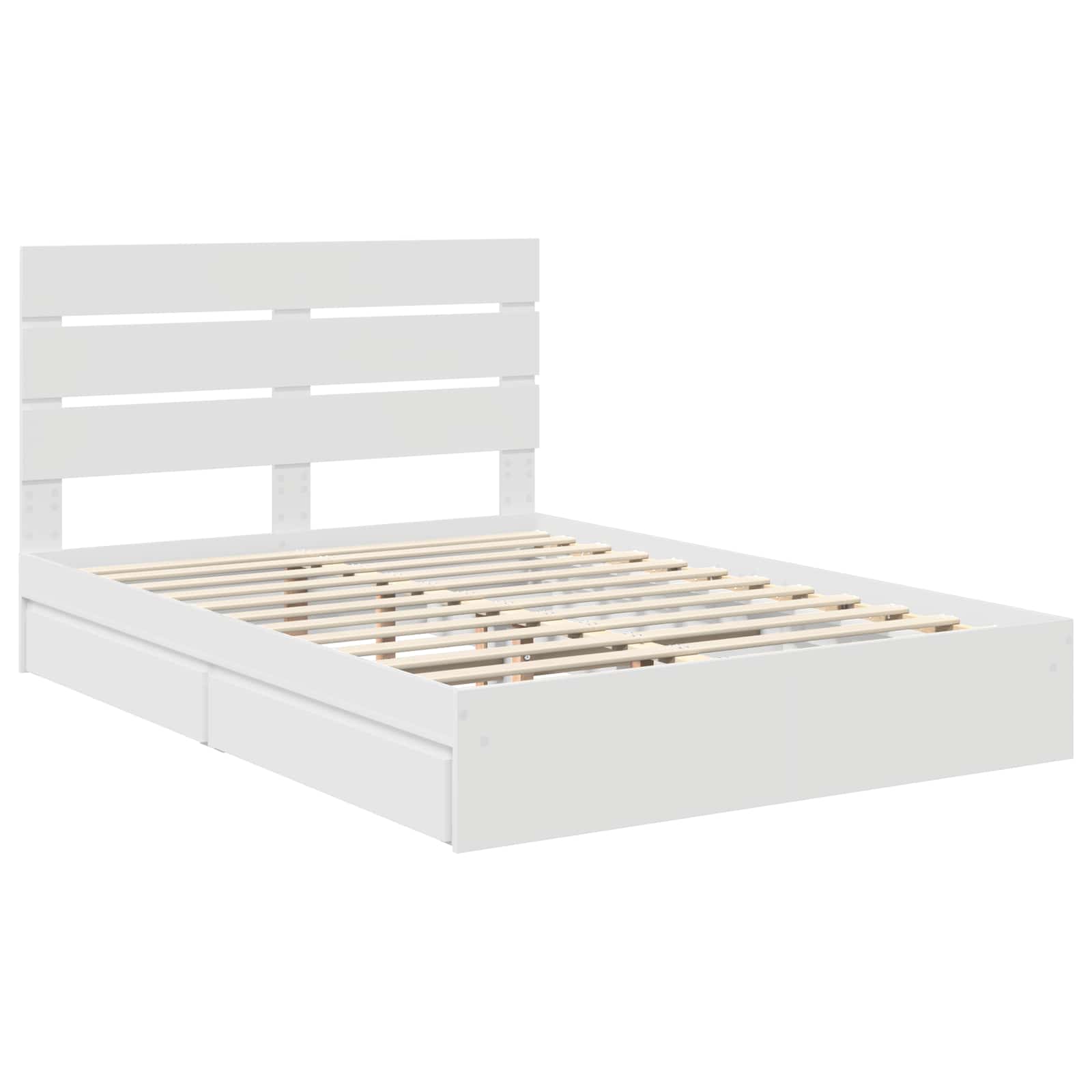 Letto con Contenitore Bianco 140 x 200 cm Legno multistrato 3411893