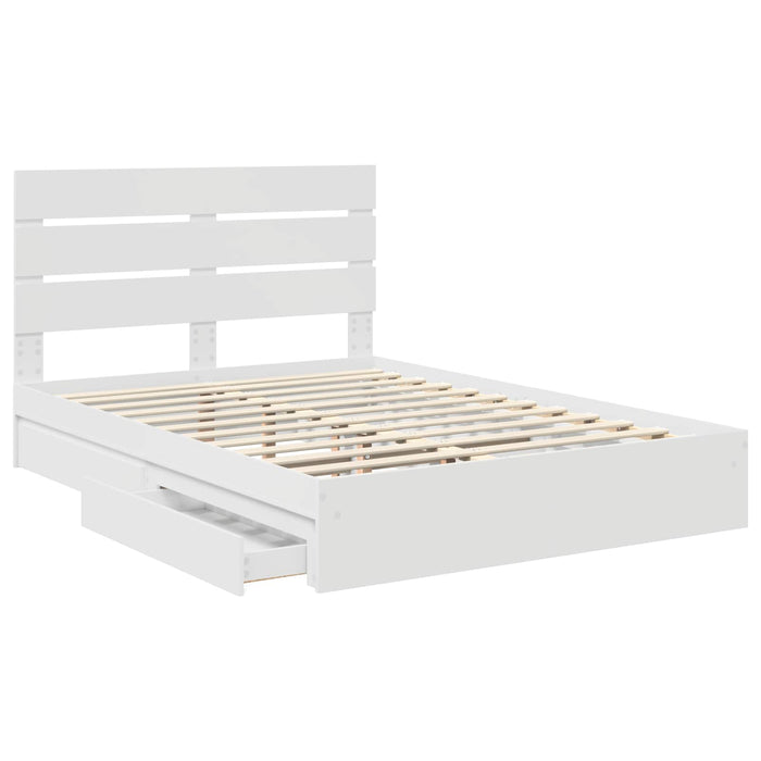 Letto con Contenitore Bianco 140 x 200 cm Legno multistrato 3411893