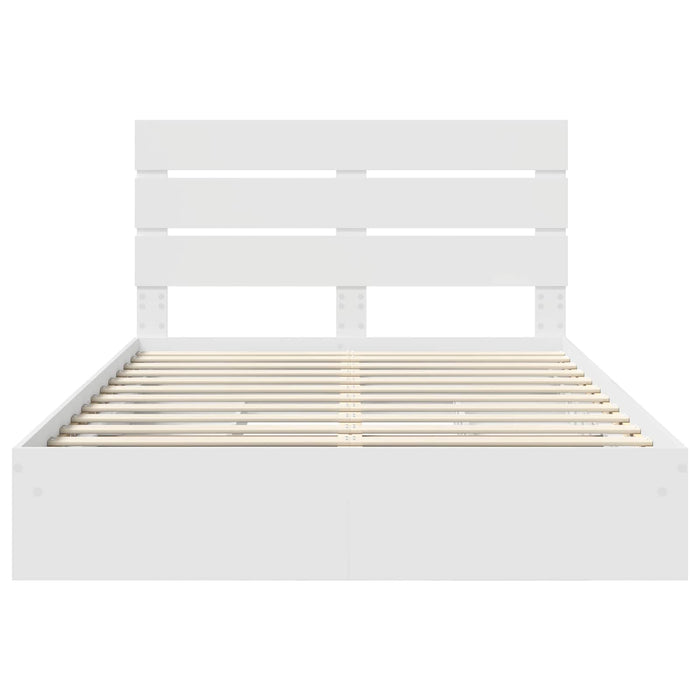 Letto con Contenitore Bianco 140 x 200 cm Legno multistrato 3411893
