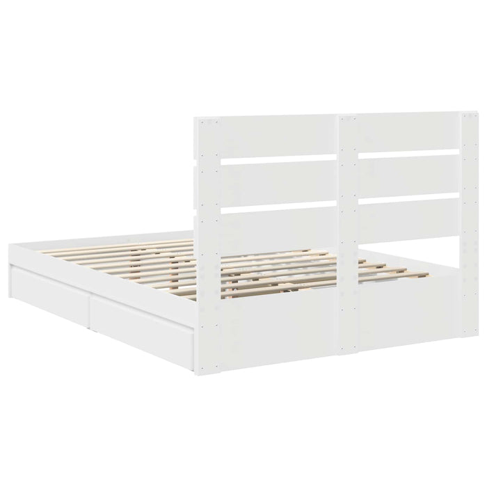 Letto con Contenitore Bianco 140 x 190 cm Legno multistrato 3411898