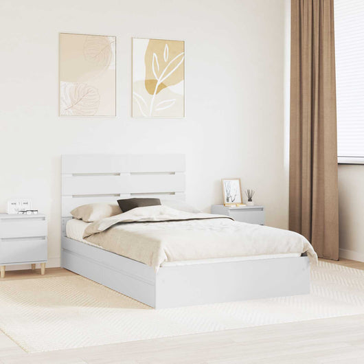 Letto con Contenitore Bianco 120 x 200 cm Legno multistrato 3411908