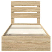 Letto con Contenitore con testiera Rovere Sonoma 100 x 200 cm 3411919