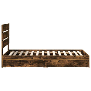 Letto con Contenitore con testiera-Struttura Letto con contenitore Rovere fum¨¦ 100 x 200 cm 643877