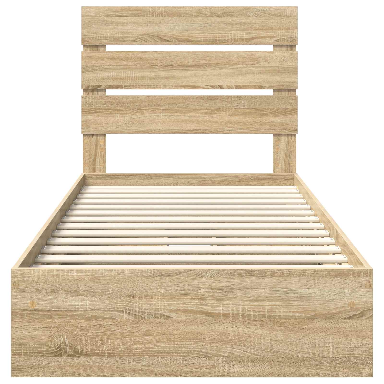 Letto con Contenitore con testiera-Struttura Letto con contenitore Rovere Sonoma 90 x 200 cm 612370