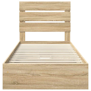Letto con Contenitore con testiera-Struttura Letto con contenitore Rovere Sonoma 90 x 190 cm 882805