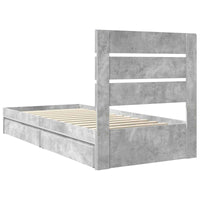 Letto con Contenitore con testiera Grigio cemento 90 x 190 cm 3411930