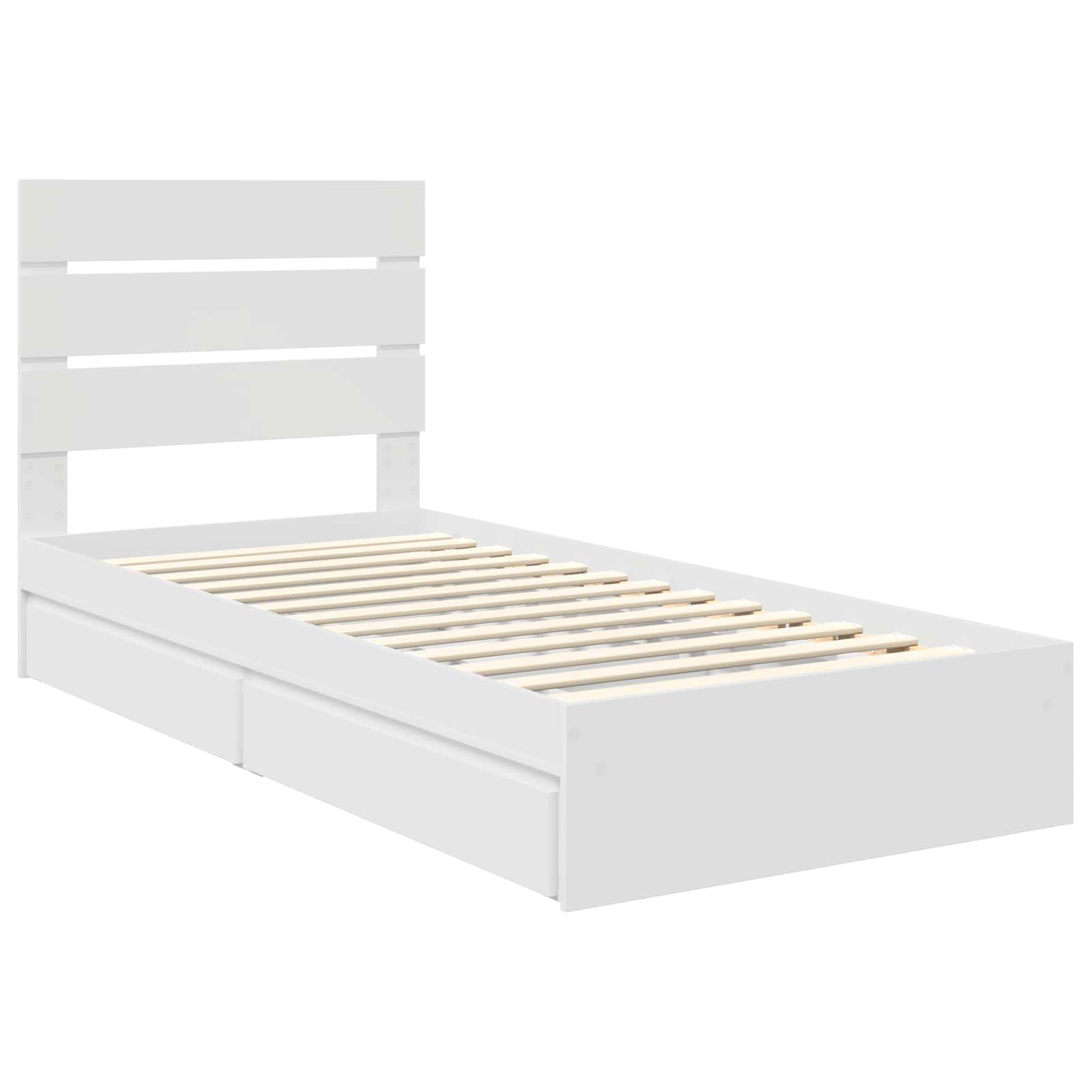Letto con Contenitore Bianco 75 x 190 cm Legno multistrato 3411933