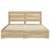Struttura del letto con cassetto Rovere Sonoma 200 x 200 cm 3411939