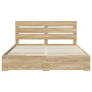 Struttura del letto con cassetto Rovere Sonoma 200 x 200 cm 3411939