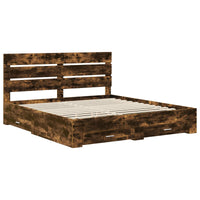 Struttura del letto Rovere fumé 200 x 200 cm Legno multistrato 3411941