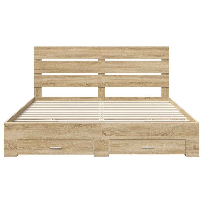 Struttura del letto con cassetto Rovere Sonoma 180 x 200 cm 3411945