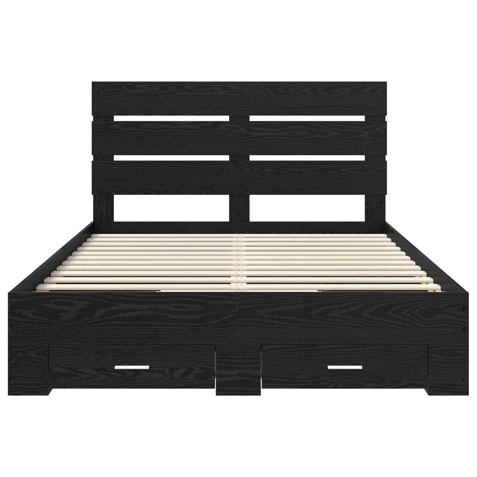 Struttura del letto Rovere Nero 160 x 200 cm Legno multistrato 3411952
